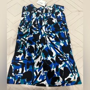 Calvin Klein Blue and Black Patterned Top